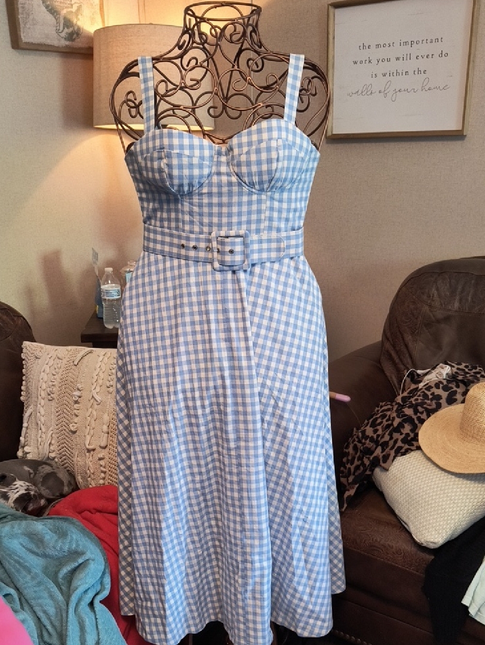 Blue and White Gingham Sundress